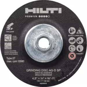 Hilti 7 in. x 1/4 in. x 5/8 in. 11 AG-D SP Type 27 with Hub Premium Zirconium Grinding Disc (10-Pack)