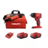 Hilti SIW 22-Volt Lithium-Ion 3/8 in. Cordless Brushless Compact Impact Wrench Kit with (2) Li-Ion Batteries, Charger and Bag