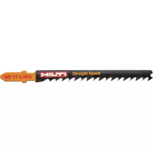 Hilti 3 in. 6 TPI WD 77 4 High Carbon Steel T-Shank Premium Jig Saw Blade for Cutting Wood Up to 50 mm Thick (5-Pack)