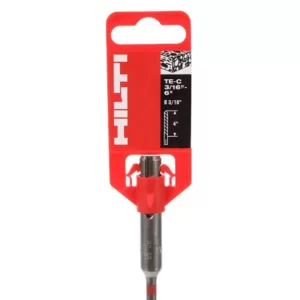 Hilti TE-C 3/16 in. x 6 in. SDS-Plus Style Hammer Drill Bit