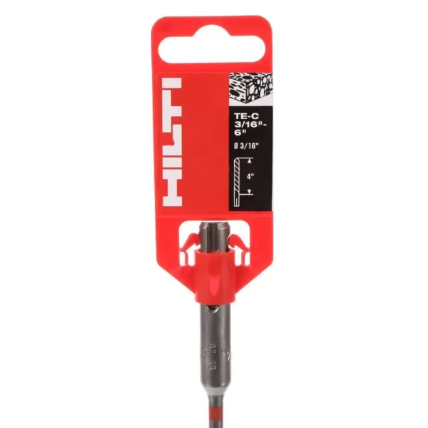 Hilti TE-C 3/16 in. x 6 in. SDS-Plus Style Hammer Drill Bit