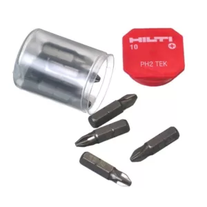 Hilti #2 Philips Steel TEK Insert Bits (10-Pack)