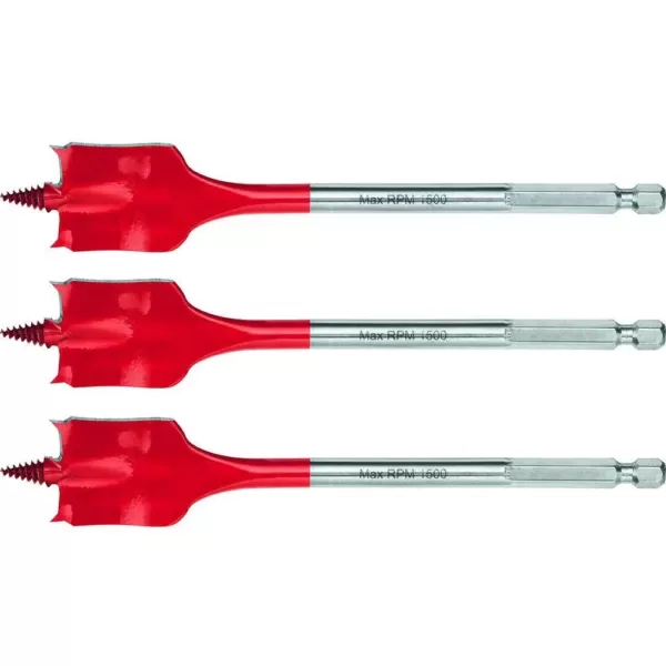 Hilti 1-1/4 in. x 6 in. High Speed Wood Spade Bits (3-Piece)