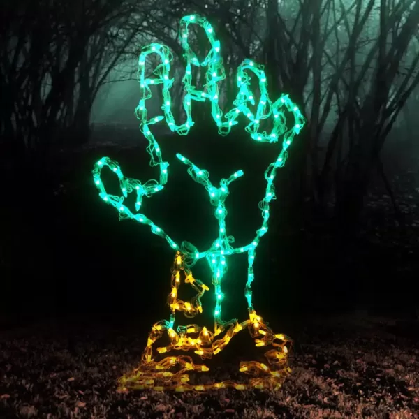 HOLIDYNAMICS HOLIDAY LIGHTING SOLUTIONS Holidynamics, Halloween Yard Decoration 36 in. LED Zombie Hand