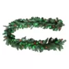 Home Accents Holiday 9 ft. Christmas Bright Pre-lit LED Artificial Spruce Artificial Christmas Garland with Red, Green, Cool White Lights