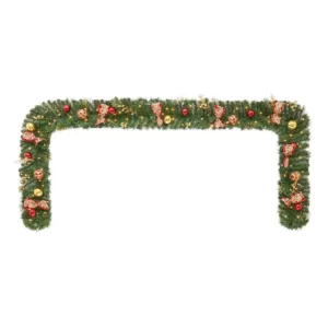 Home Accents Holiday 12 ft. Royal Easton Battery Operated Pre-Lit LED Artificial Christmas Garland