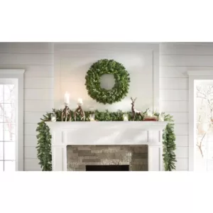 Home Accents Holiday 12 ft. Pre-Lit Norway Garland with Battery Operated Warm White LED Light