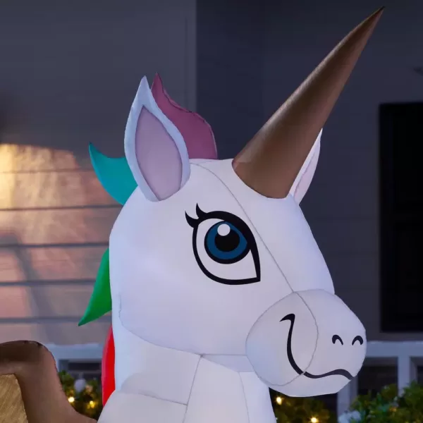 Home Accents Holiday 5 ft. Pre-Let LED Inflatable Unicorn