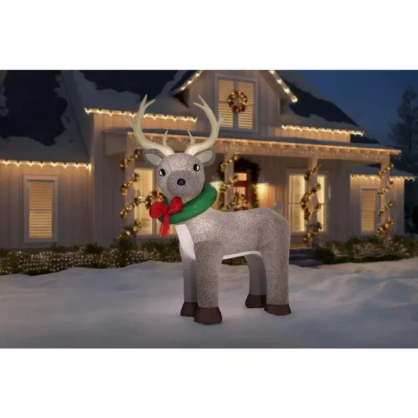 Home Accents Holiday 11 ft. Pre-Lit Giant Airblown Inflatable Fuzzy Reindeer