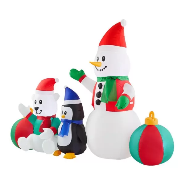 Home Accents Holiday 6.5 ft LED Inflatable Snowman and Friends