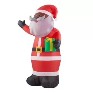 Home Accents Holiday 6.5 ft. LED Outdoor Inflatable Black Santa