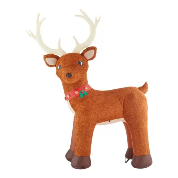 Home Accents Holiday 10.5 ft. Pre-Lit LED Giant-Sized Inflatable Fuzzy Standing Reindeer