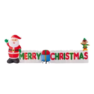 Home Accents Holiday 12 ft Giant-Sized LEF Inflatable Merry Christmas Sign Scene