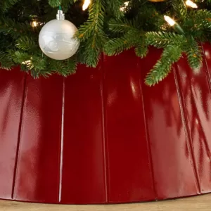 Home Accents Holiday 27 in. D Red Metal Christmas Tree Collar