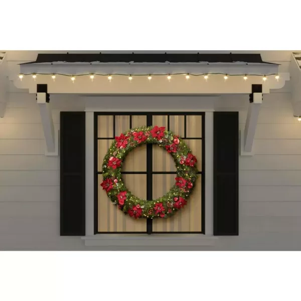 Home Accents Holiday 48 in. Berry Bliss Pre-Lit LED Artificial Christmas Wreath