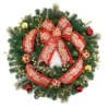 Home Accents Holiday 30 in Royal Easton Battery Operated Pine LED Pre-Lit  Artificial Wreath with Timer