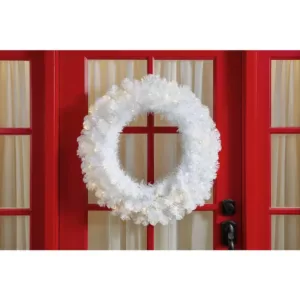 Home Accents Holiday 30 in. Uptown Pre-Lit LED Artificial Christmas Wreath with 136 Tips and 50 Warm White Micro Dot Lights