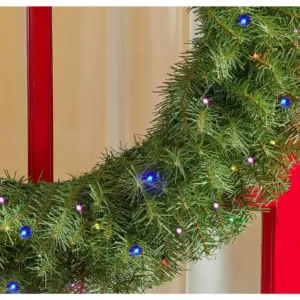 Home Accents Holiday 32 in. Norwood Fir Artificial Wreath with Multi-LED Light