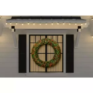 Home Accents Holiday 48 in. Dia Green Pre-Lit Incandescent Light Norwood Fir Artificial Christmas Wreath with 200-Lights