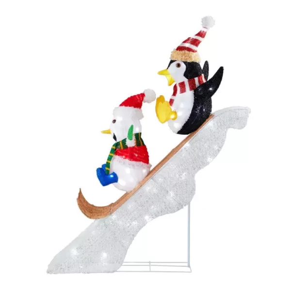 Home Accents Holiday 4 ft LED Penguin and Skating Snowman