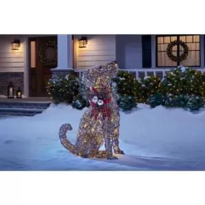 Home Accents Holiday 2.5 ft Meadow Frost Brown LED Dog