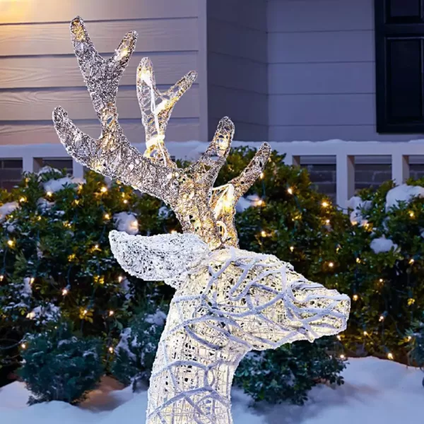 Home Accents Holiday 3.5 ft Polar Wishes White LED Lying Deer