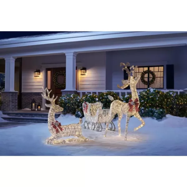 Home Accents Holiday 3.5 ft Polar Wishes White LED Lying Deer