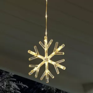 Home Accents Holiday 64 in. 150-Light Warm White Micro Dot LED Snowflake Icicle Light