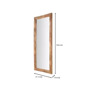 Home Decorators Collection Oversized Brown Wood Frame Classic Floor Mirror (76 in. H x 31 in. W)