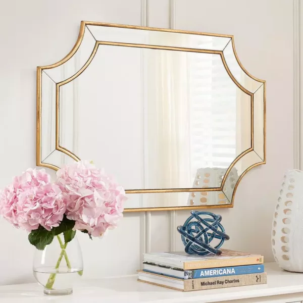 Home Decorators Collection Medium Ornate Gold Beveled Glass Classic Accent Mirror (24 in. H x 35 in. W)