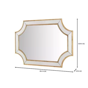 Home Decorators Collection Medium Ornate Gold Beveled Glass Classic Accent Mirror (24 in. H x 35 in. W)