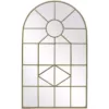 Home Decorators Collection Medium Arched Gold Windowpane Classic Accent Mirror (39 in. H x 24 in. W)