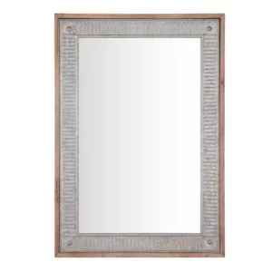 Home Decorators Collection Medium Rectangle Galvanized Antiqued Farmhouse Accent Mirror (39 in. H x 27 in. W)