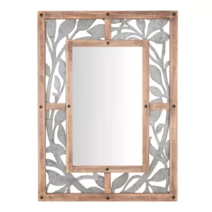 Home Decorators Collection Medium Rectangle Wood & Metal Antiqued Farmhouse Accent Mirror (39 in. H x 29 in. W)