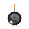 Honey-Can-Do Joyce Chen 14 in. Black with Birchwood Handle Carbon Steel Non-Stick Wok