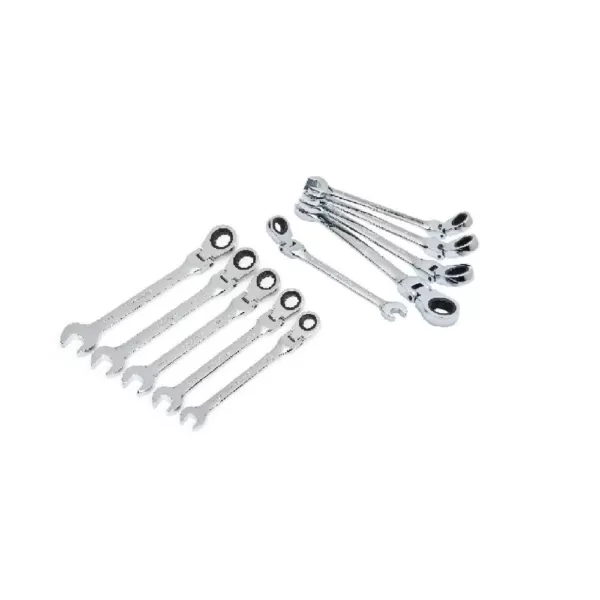 Husky SAE/MM Flex-Head Ratcheting Wrench Set (10-Piece)