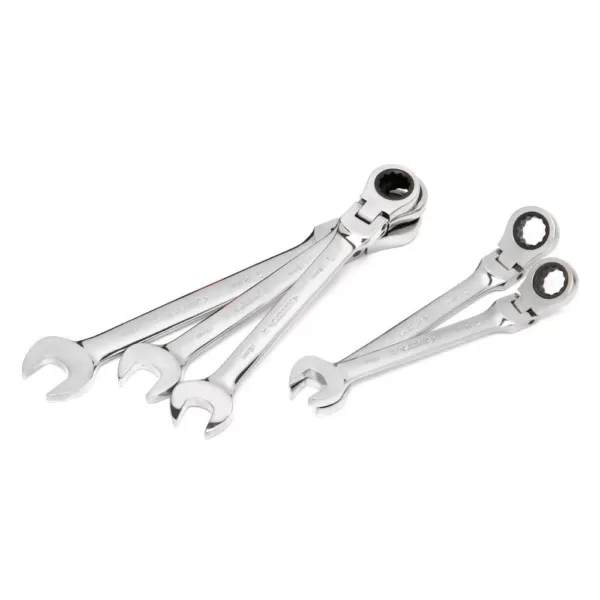 Husky Large Metric Flex Head Ratcheting Wrench Set (5-Piece)