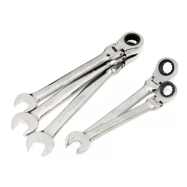 Husky Large SAE Flex Head Ratcheting Wrench Set (5-Piece)