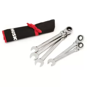 Husky Large SAE Flex Head Ratcheting Wrench Set (5-Piece)