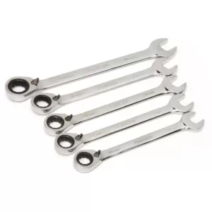 Husky Large Metric Reversible Ratcheting Wrench Set (5-Piece)