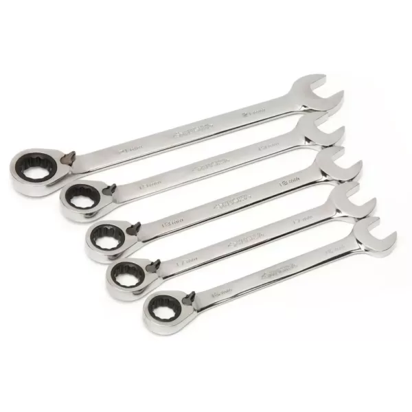 Husky Large Metric Reversible Ratcheting Wrench Set (5-Piece)