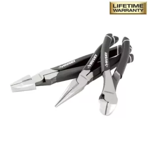 Husky High-Leverage Long Nose Pliers Set (3-Piece)