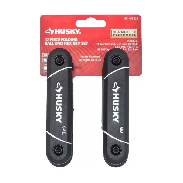 Husky SAE/MM Folding Ball-End Hex Key Set (17-Piece)