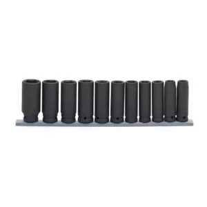 Husky 1/2 in. Drive Deep Metric Impact Socket Set (11-Piece)