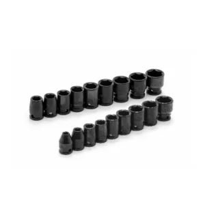 Husky 3/8 in. Drive Standard SAE/MM Impact Socket Set (18-Piece)