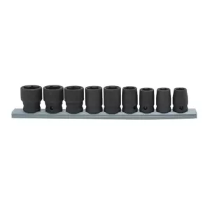 Husky 3/8 in. Drive Standard Metric Impact Socket Set (9-Piece)