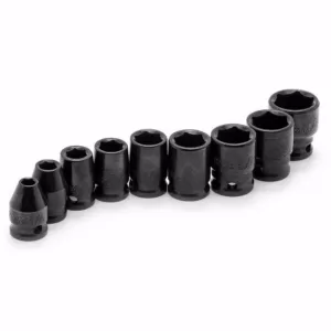 Husky 3/8 in. Drive Standard SAE Impact Socket Set (9-Piece)