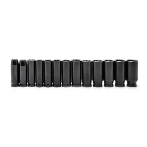 Husky 1/2 in. Drive Metric Deep Impact Socket Set (13-Piece)