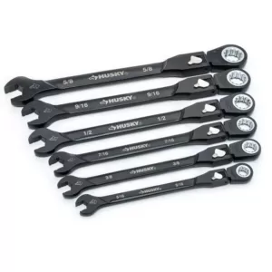 Husky 100-Position Flex-Head Ratcheting Wrench Set SAE (6-Piece)