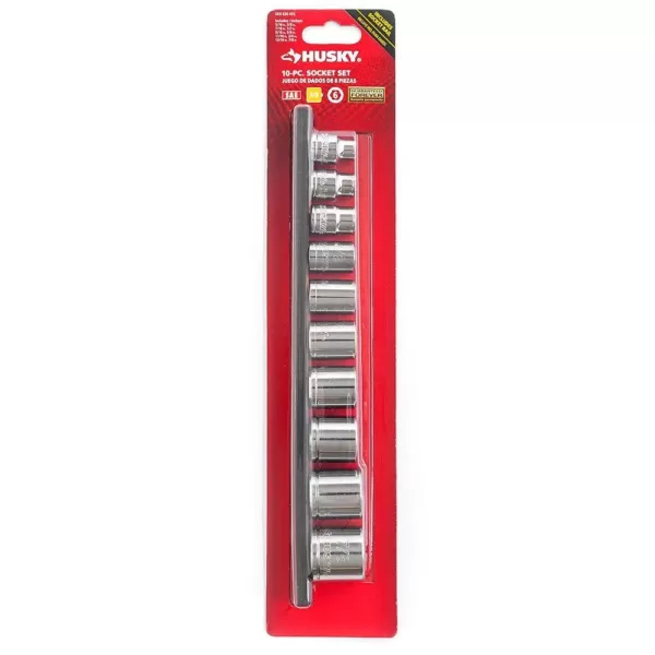 Husky 3/8 in. Drive Standard SAE Socket Set (10-Piece)